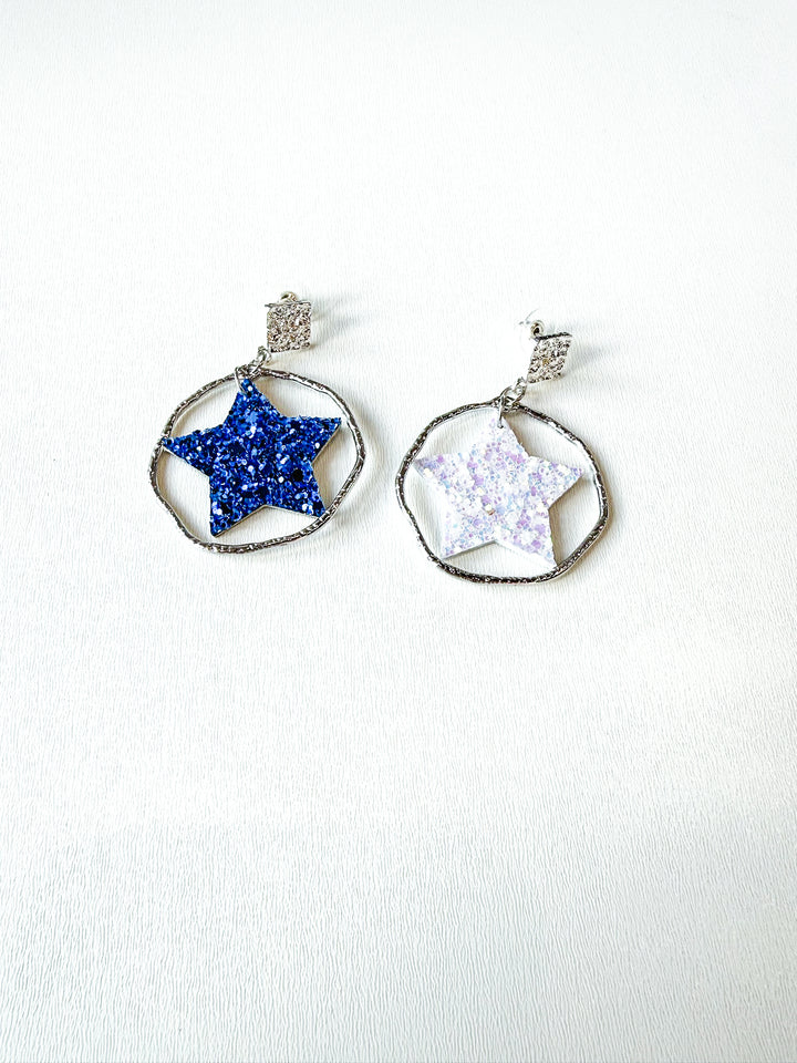 Glitter Star Statement Earrings