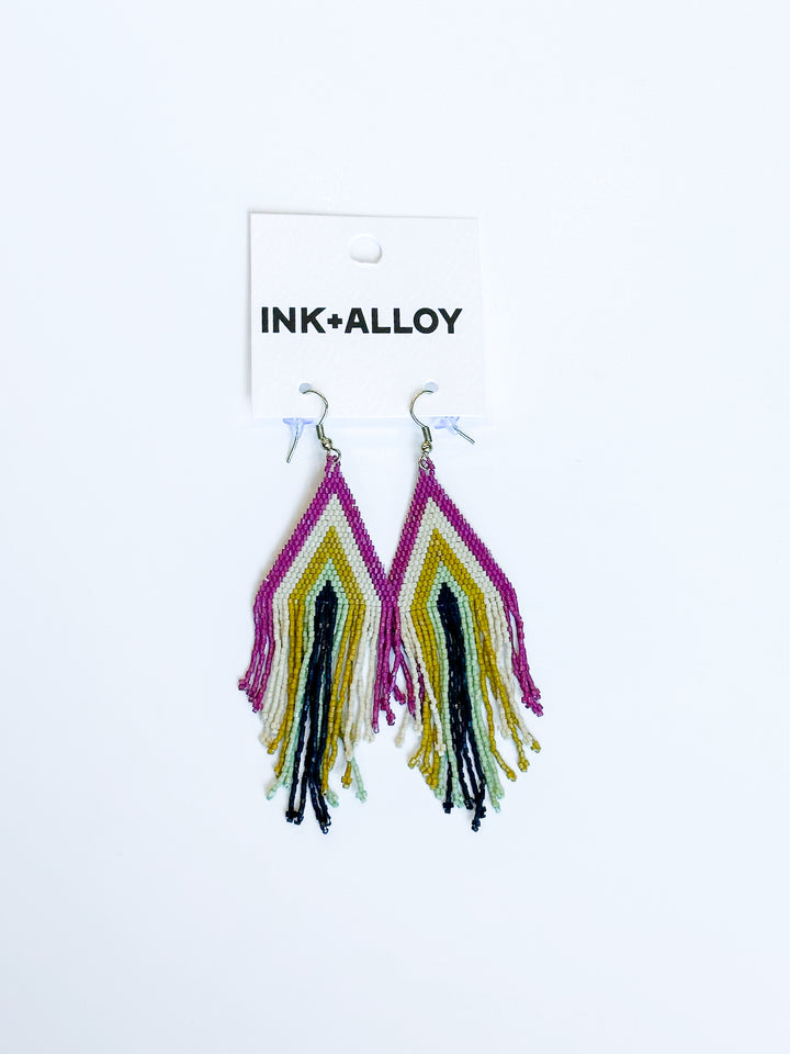 Haley Stripe Haley Earring with Fringe - Ink + Alloy