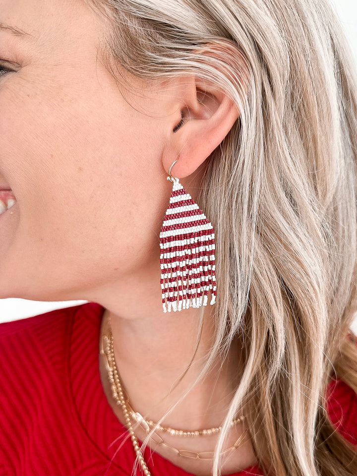 Lexie Stripes Multicolor Petite Fringe Earring Ink + Alloy