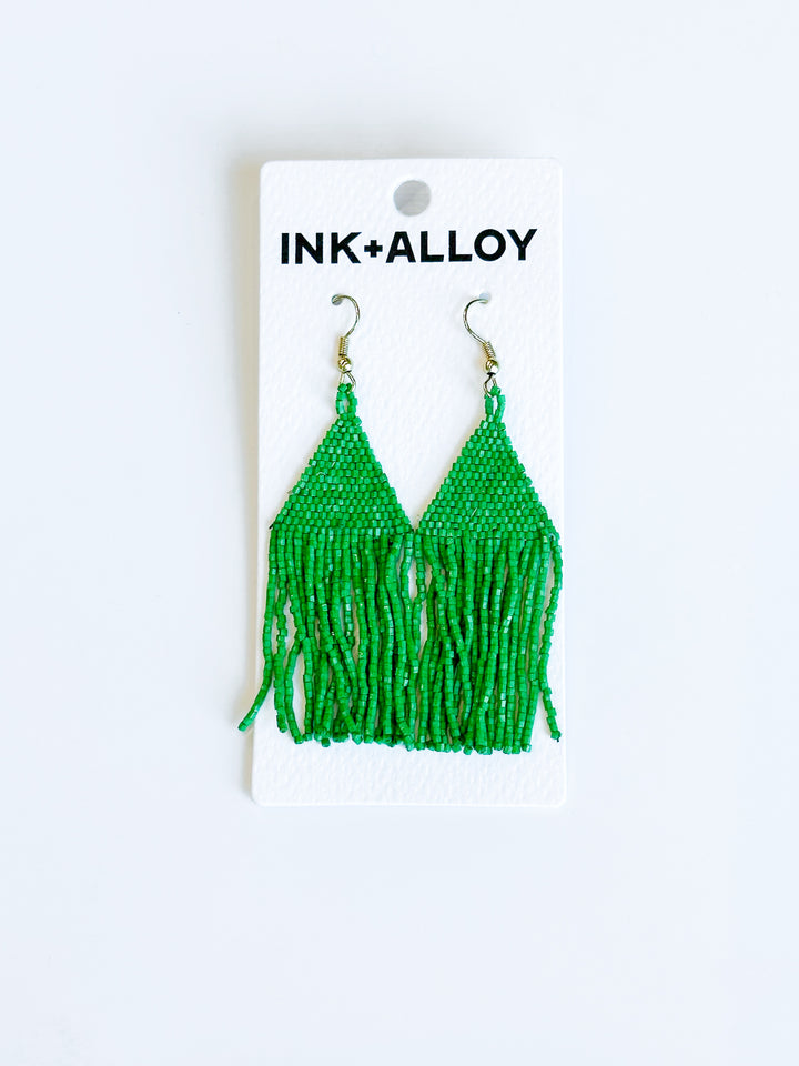 Lexie Solid Beaded Fringe Earring