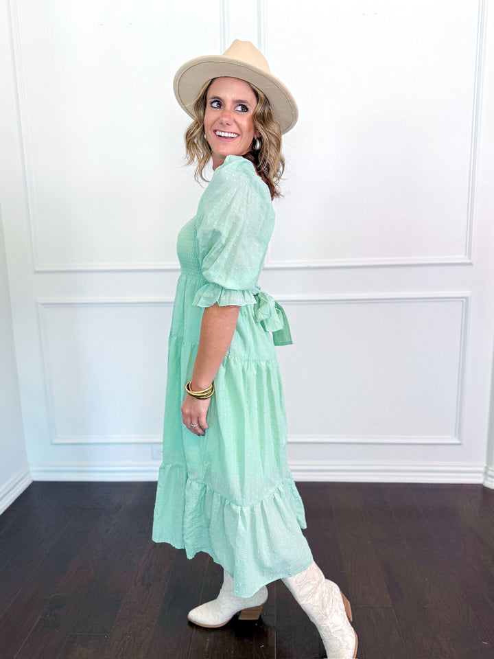 Meadowline Swiss Dot Midi Dress