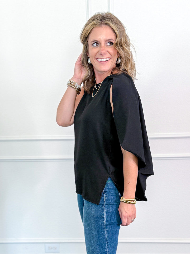 Midnight Drape Fold Over Top