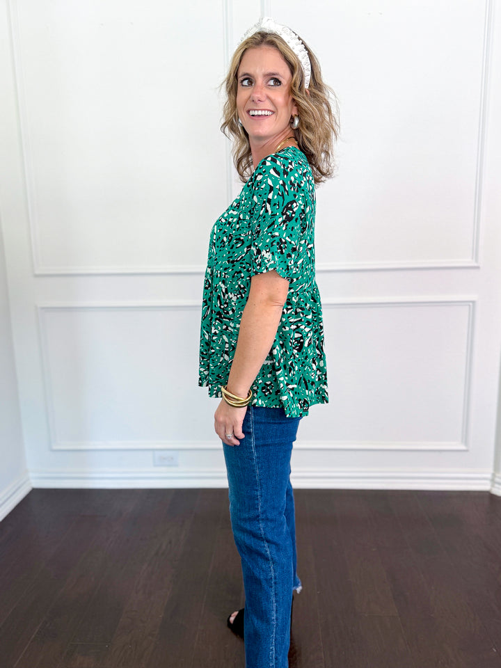 Spotted In The Jungle Peplum Blouse