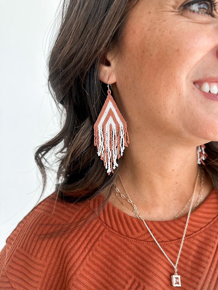 Haley Stripe Haley Earring with Fringe - Ink + Alloy
