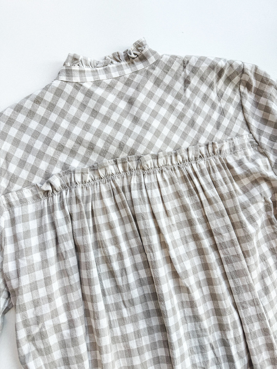 FINAL SALE - Get it with Gingham Button Front Blouse