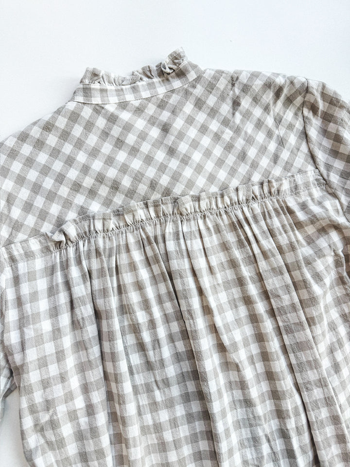 FINAL SALE - Get it with Gingham Button Front Blouse