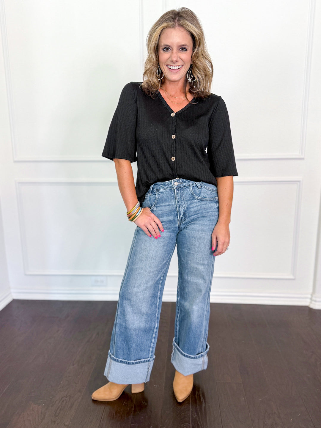 Buttoned Ease Top