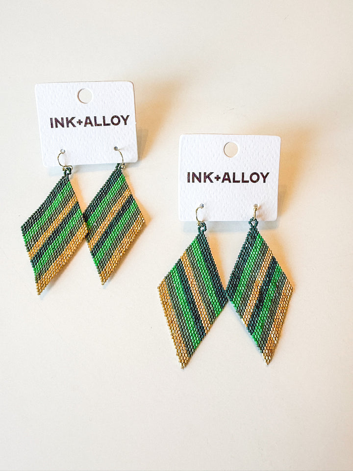 Frida Angled Stripe Beaded Earring