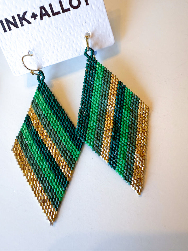 Frida Angled Stripe Beaded Earring