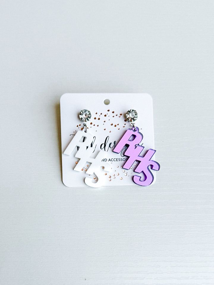 Richland HS Earrings with Rhinestone