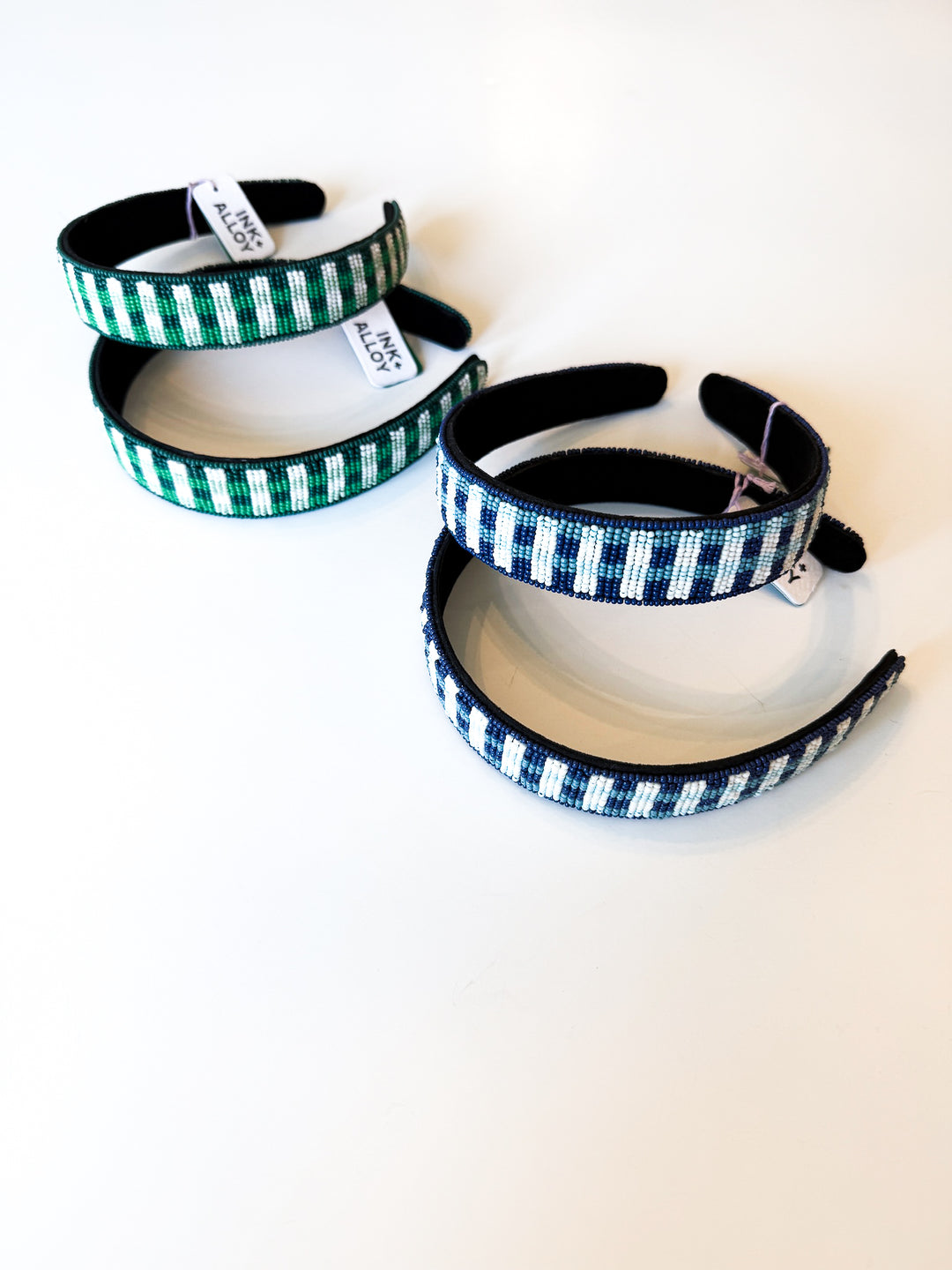 Stevie Gingham Beaded Headband