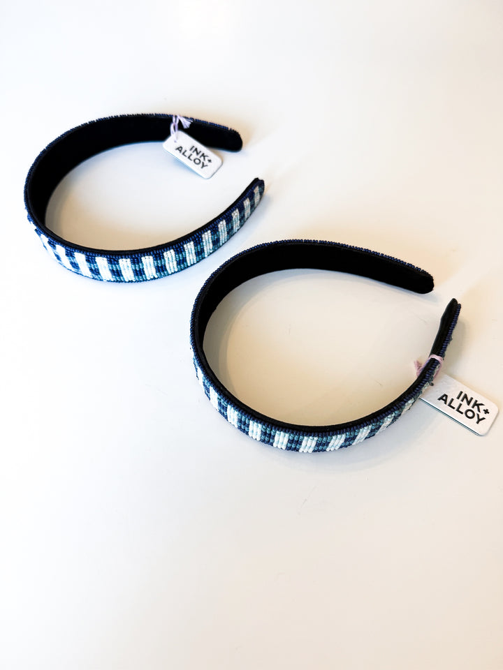 Stevie Gingham Beaded Headband