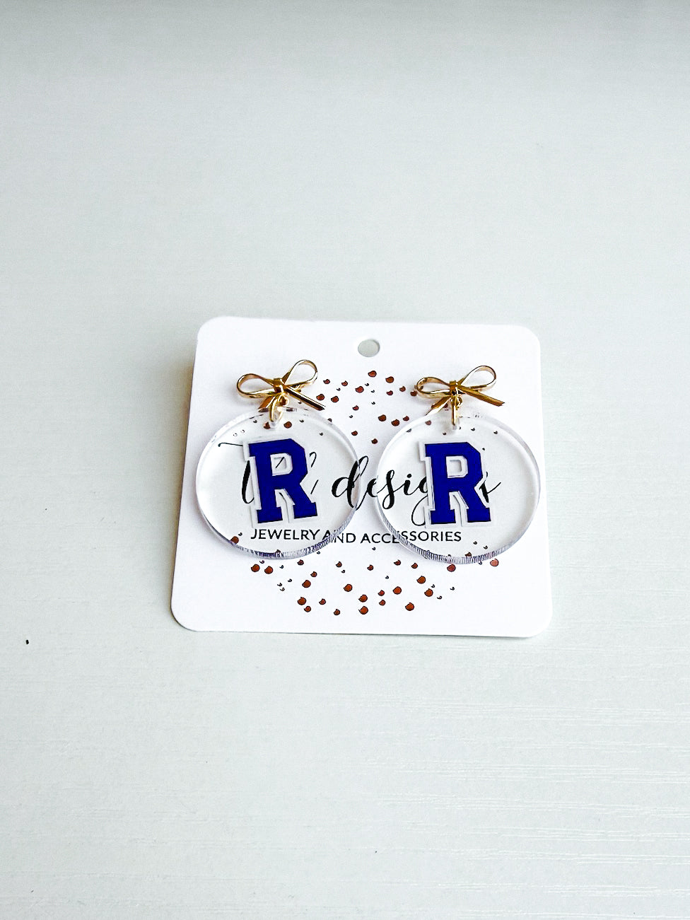 Clear Richland Raider Earring with Bow