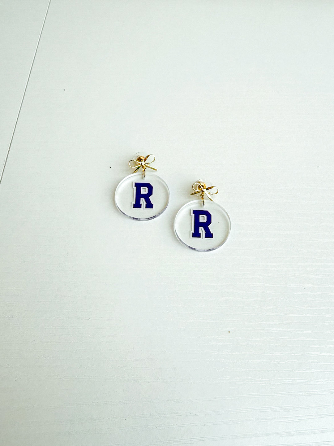 Clear Richland Raider Earring with Bow