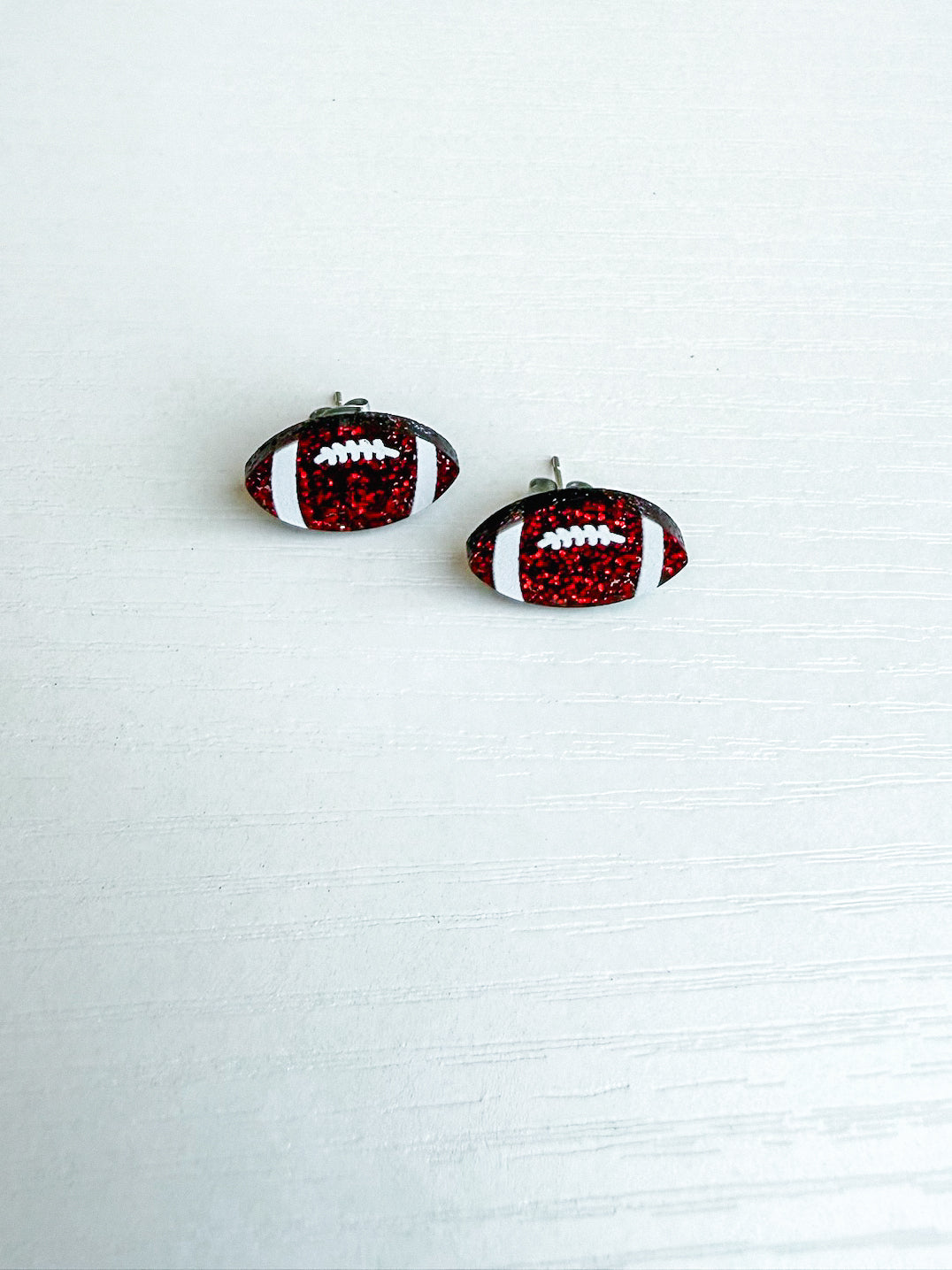 Acrylic Glitter Football Stud