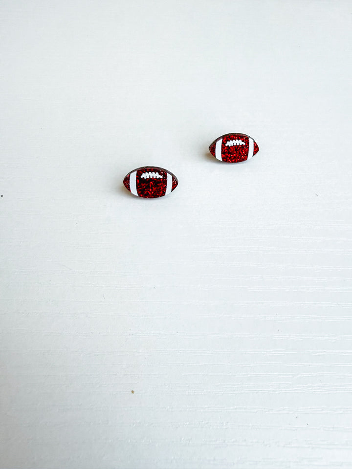 Acrylic Glitter Football Stud