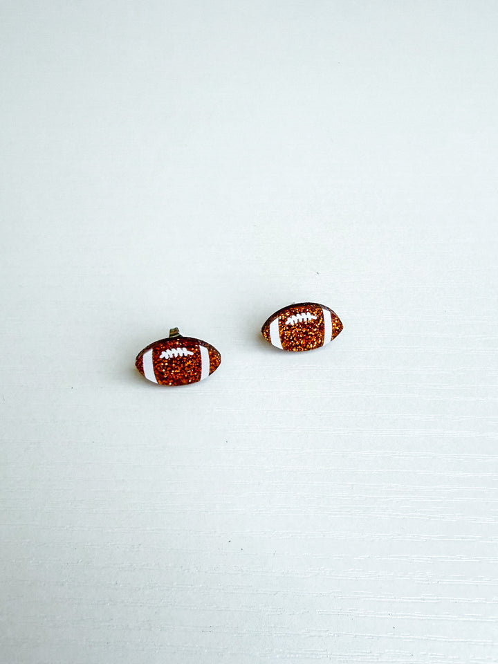 Acrylic Glitter Football Stud