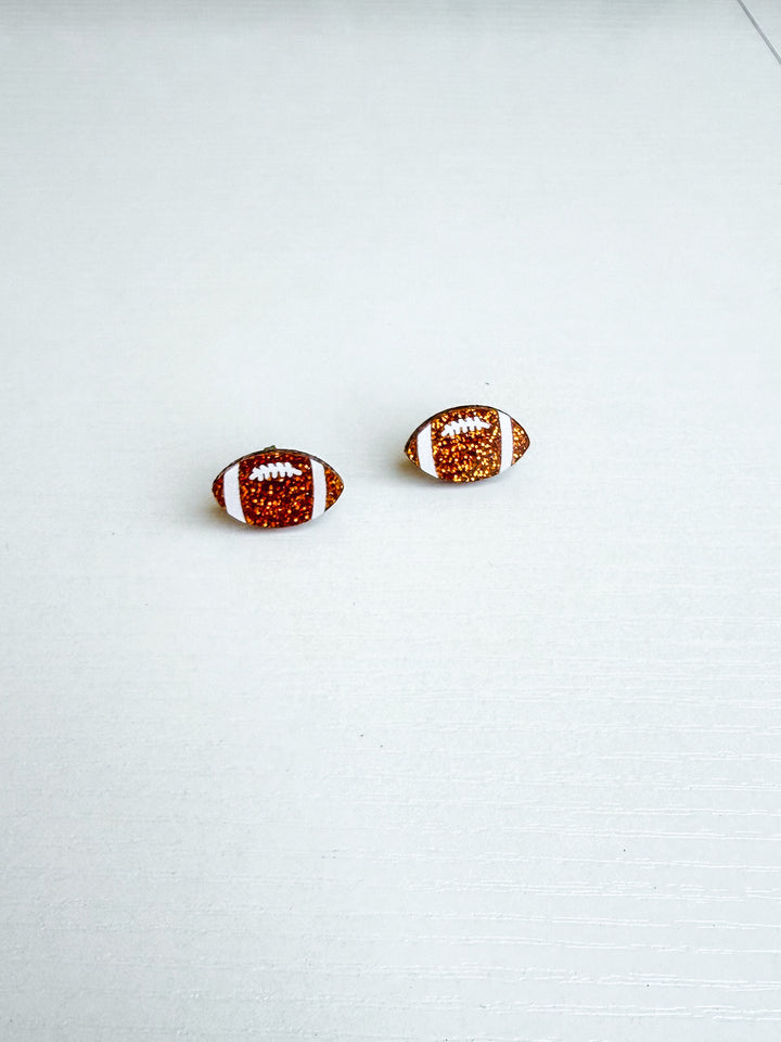 Acrylic Glitter Football Stud