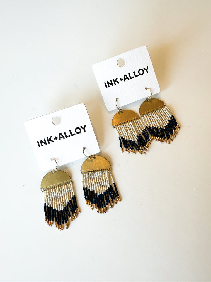 Claudia Multi-stripe Short Fringe Earring