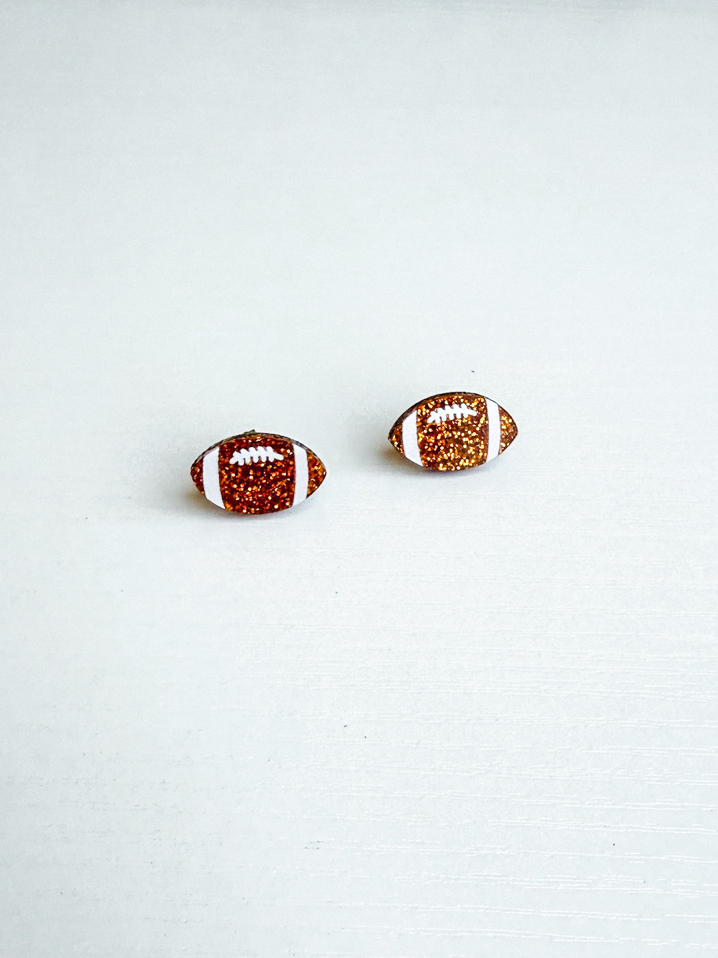 Acrylic Glitter Football Stud