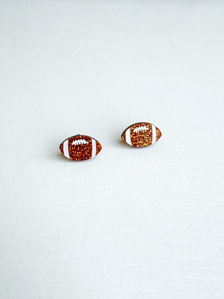 Acrylic Glitter Football Stud