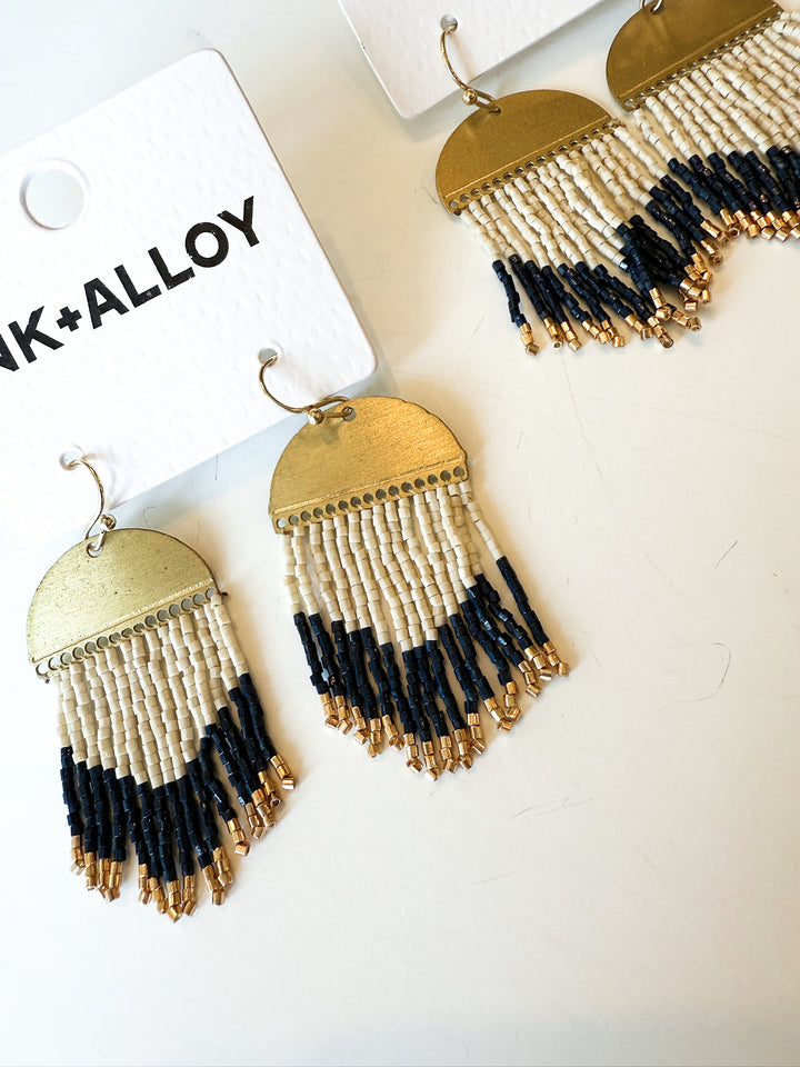 Claudia Multi-stripe Short Fringe Earring