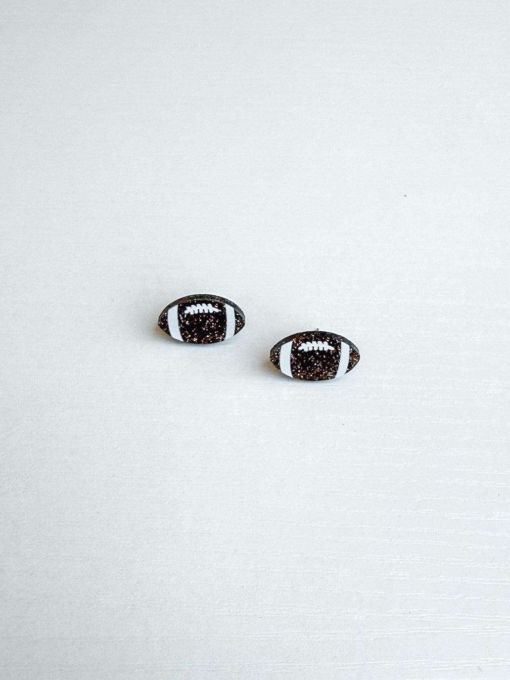 Acrylic Glitter Football Stud