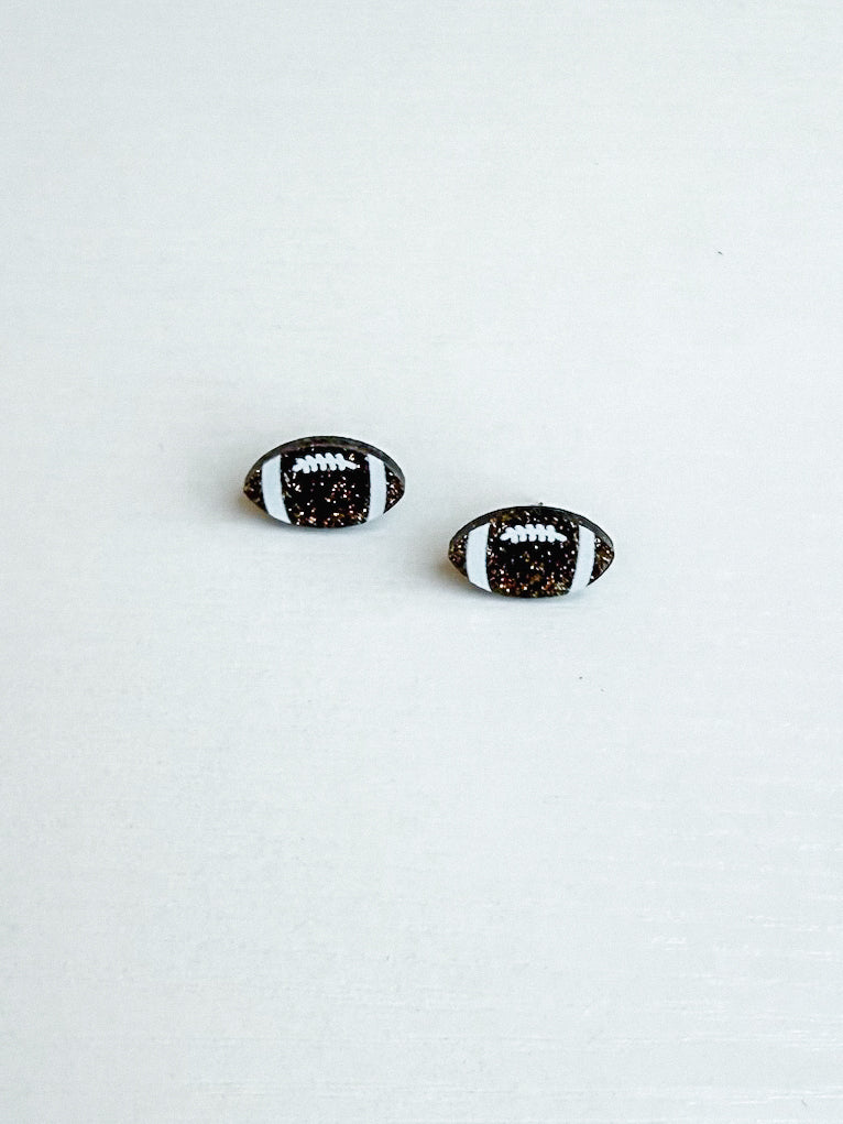 Acrylic Glitter Football Stud