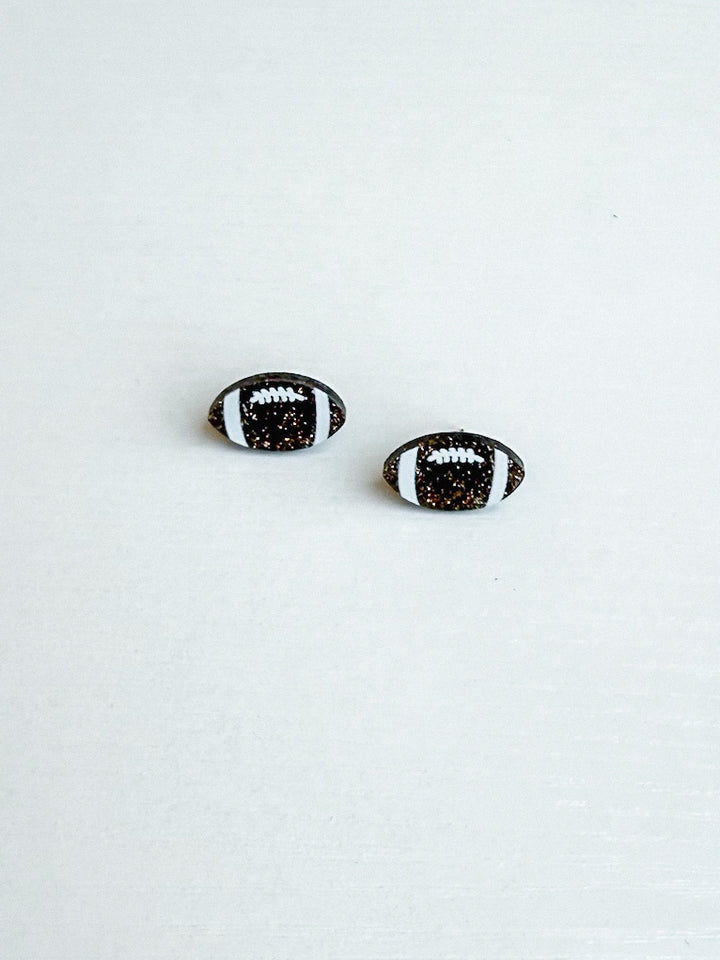 Acrylic Glitter Football Stud