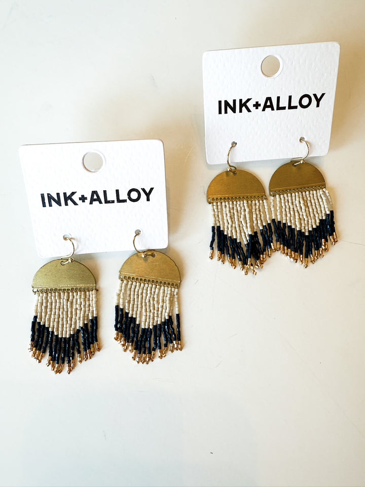 Claudia Multi-stripe Short Fringe Earring