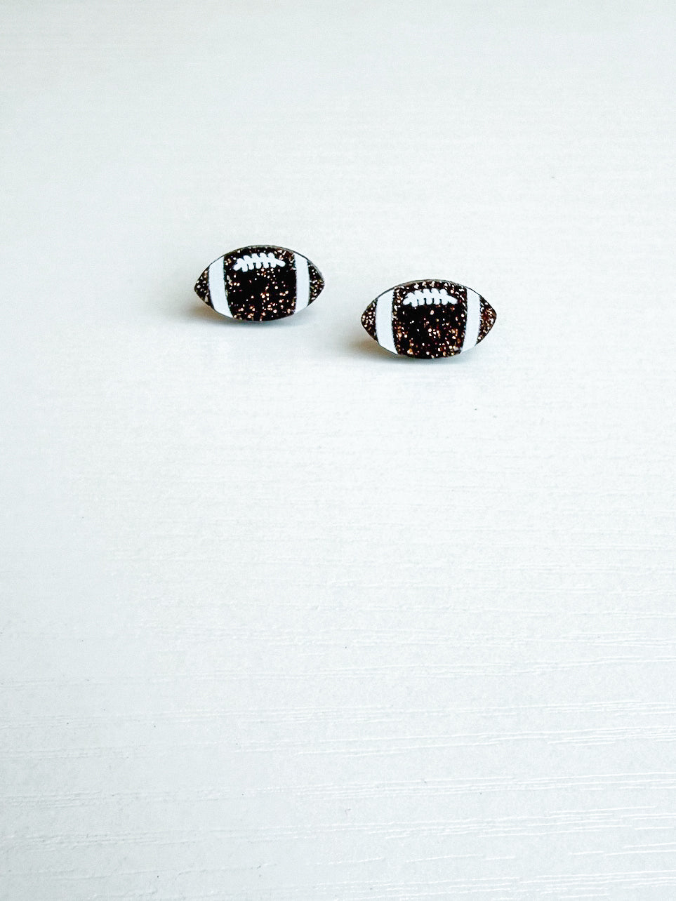 Acrylic Glitter Football Stud