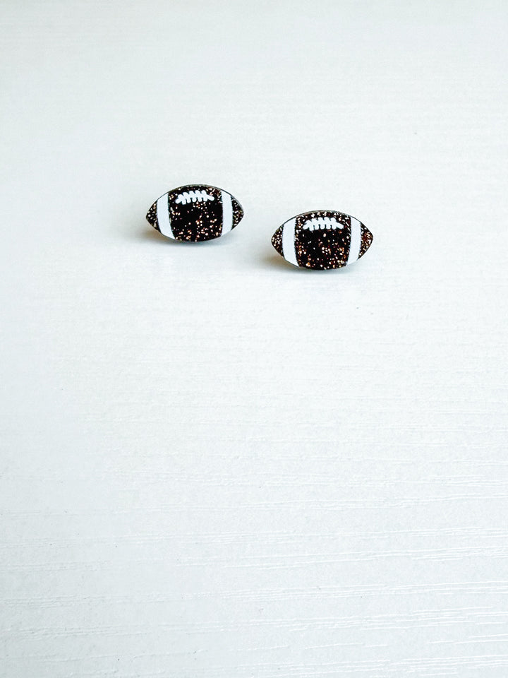 Acrylic Glitter Football Stud