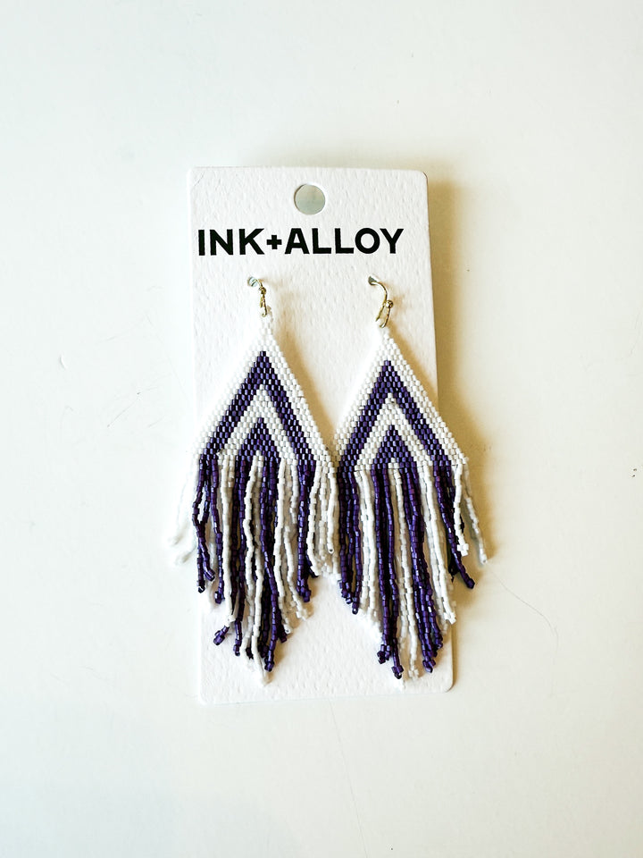 Haley Stripe Haley Earring with Fringe - Ink + Alloy