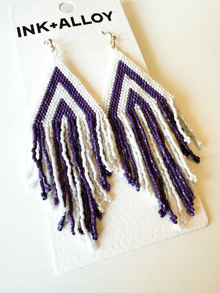 Haley Stripe Haley Earring with Fringe - Ink + Alloy