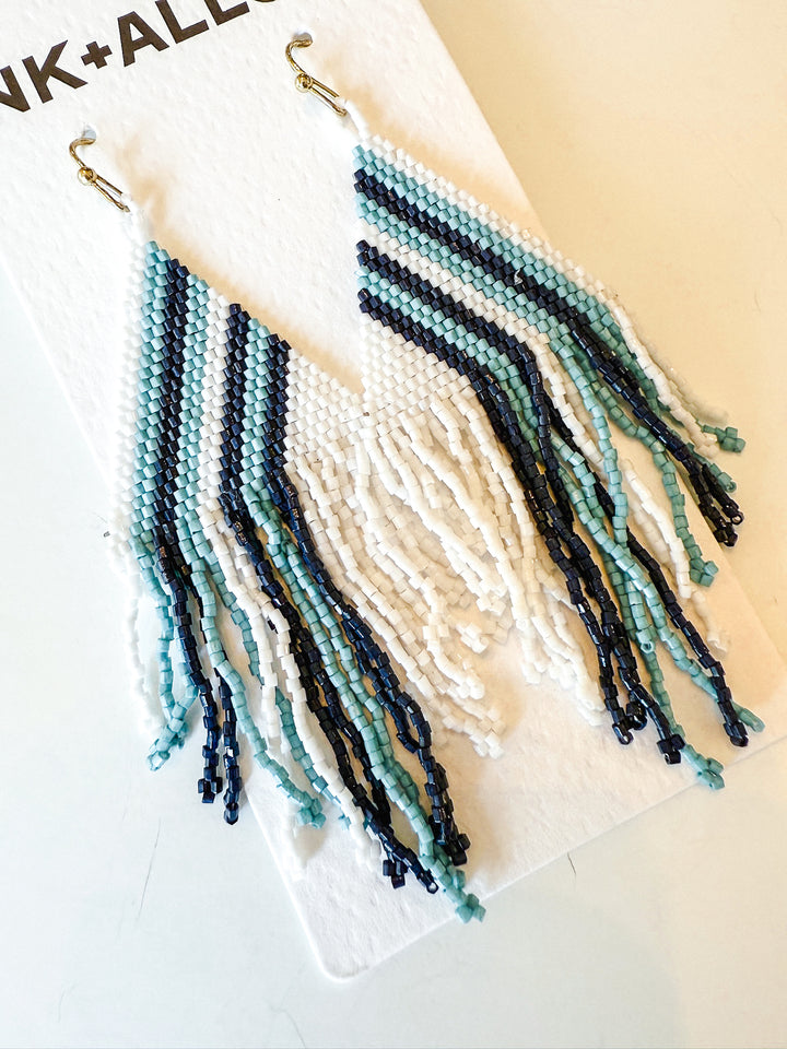 Haley Stripe Haley Earring with Fringe - Ink + Alloy