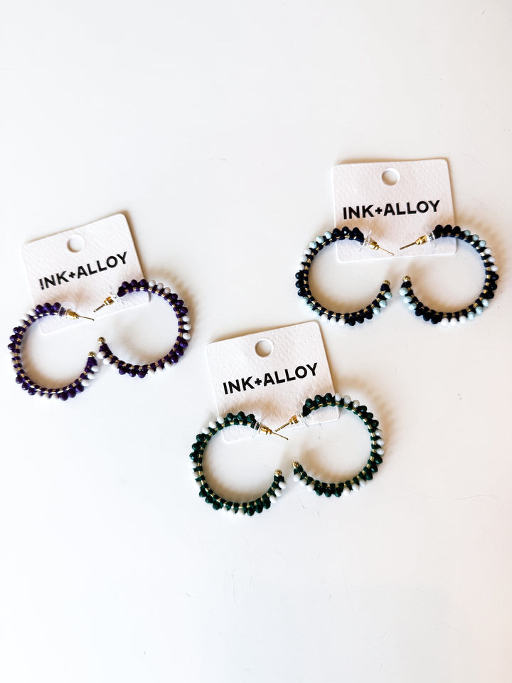 Lilian Crystal Threaded Bead Hoop
