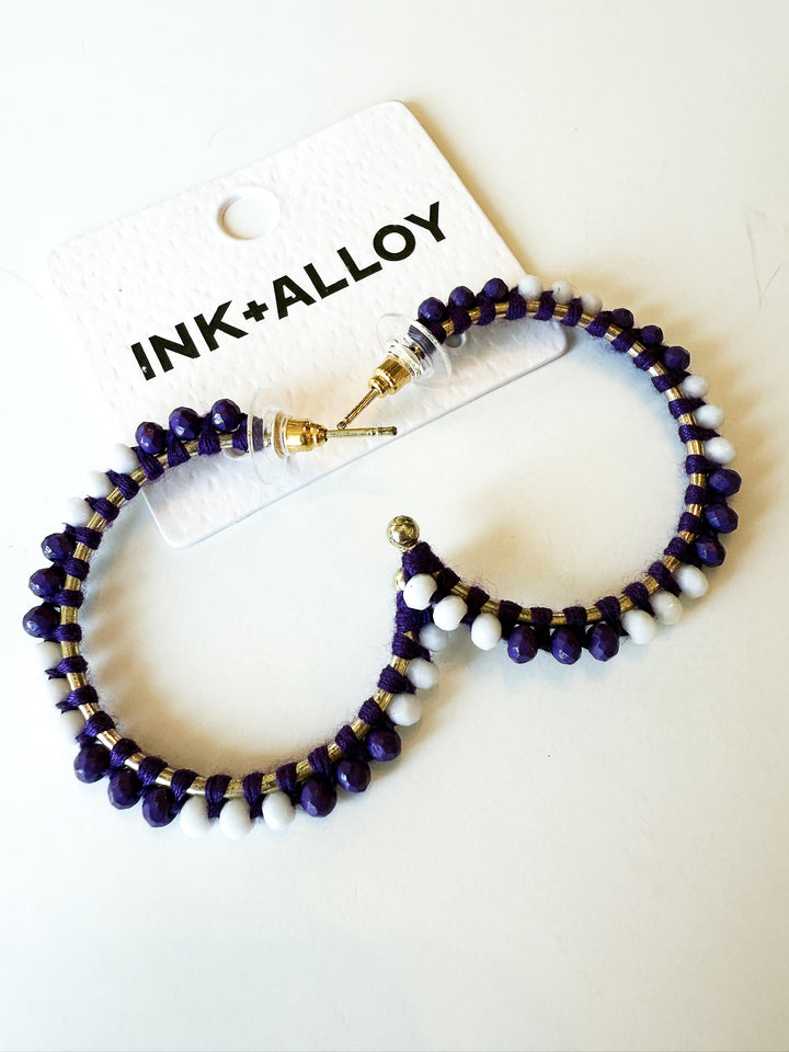Lilian Crystal Threaded Bead Hoop