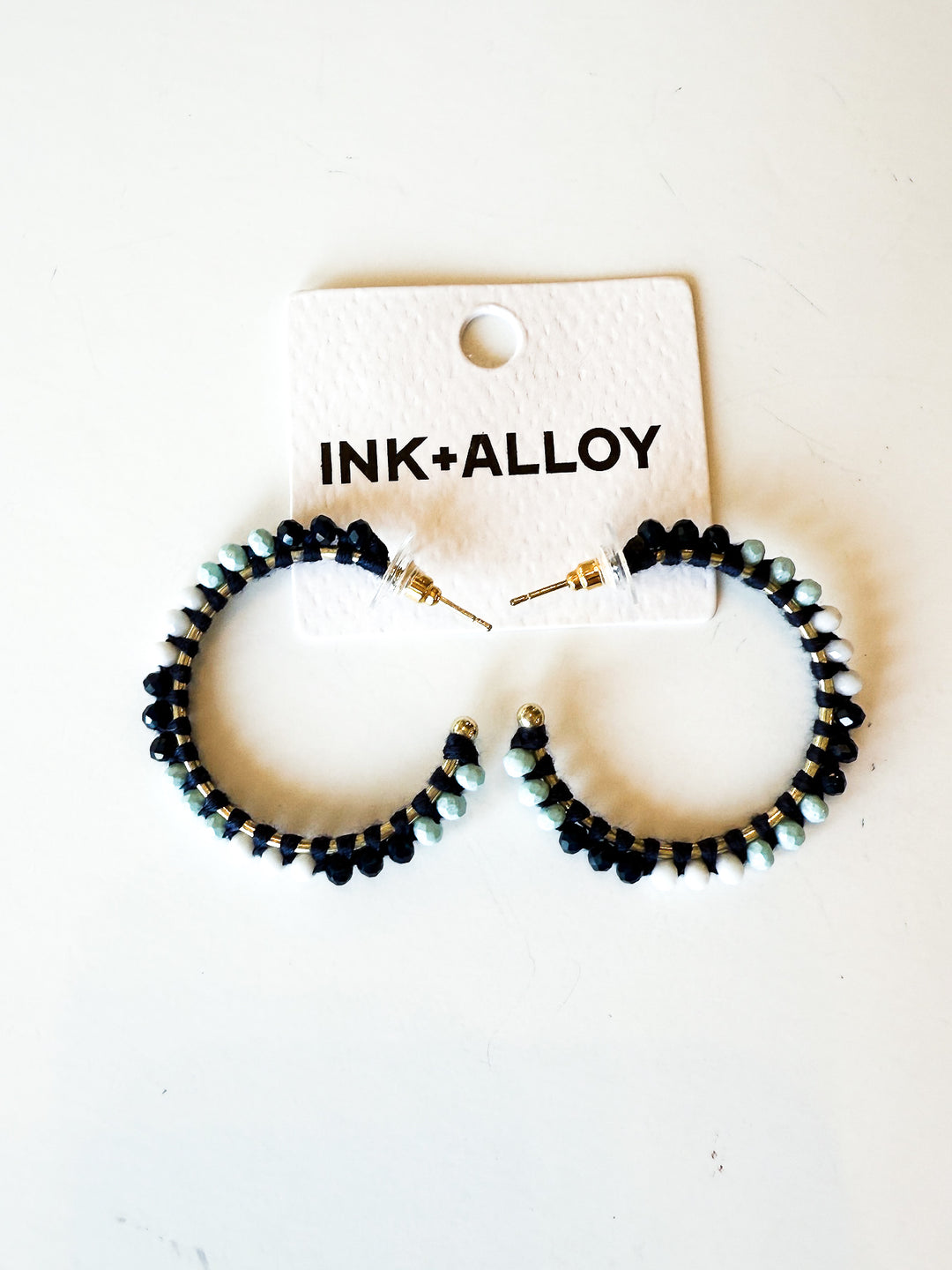 Lilian Crystal Threaded Bead Hoop