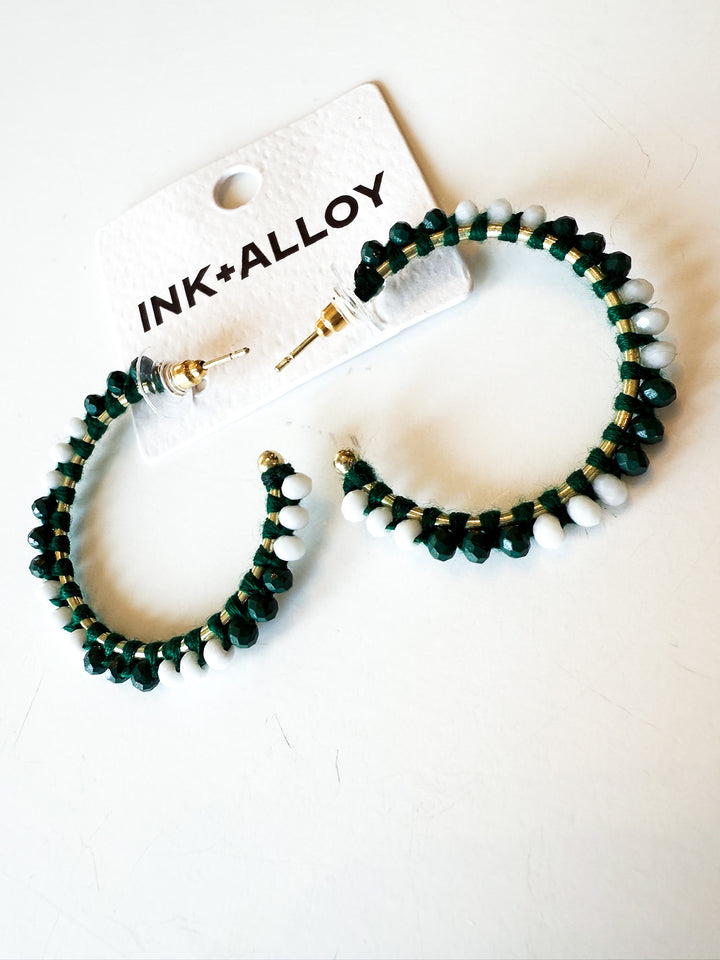 Lilian Crystal Threaded Bead Hoop