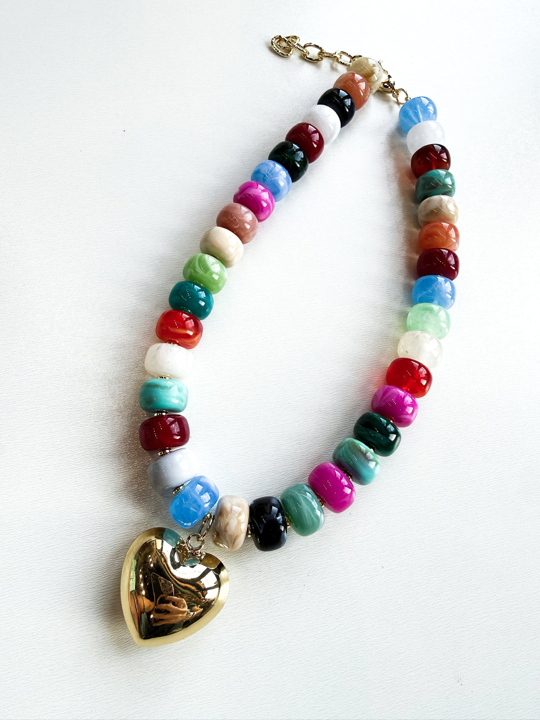 Color Theory Necklace with Heart Pendant
