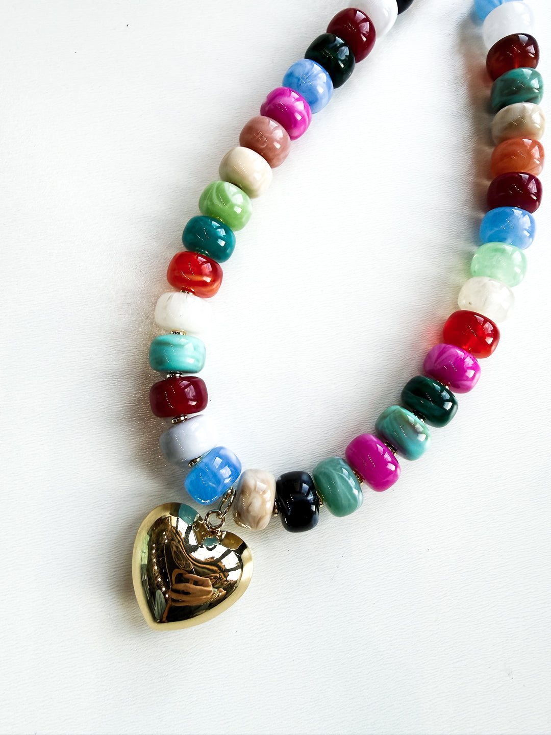 Color Theory Necklace with Heart Pendant