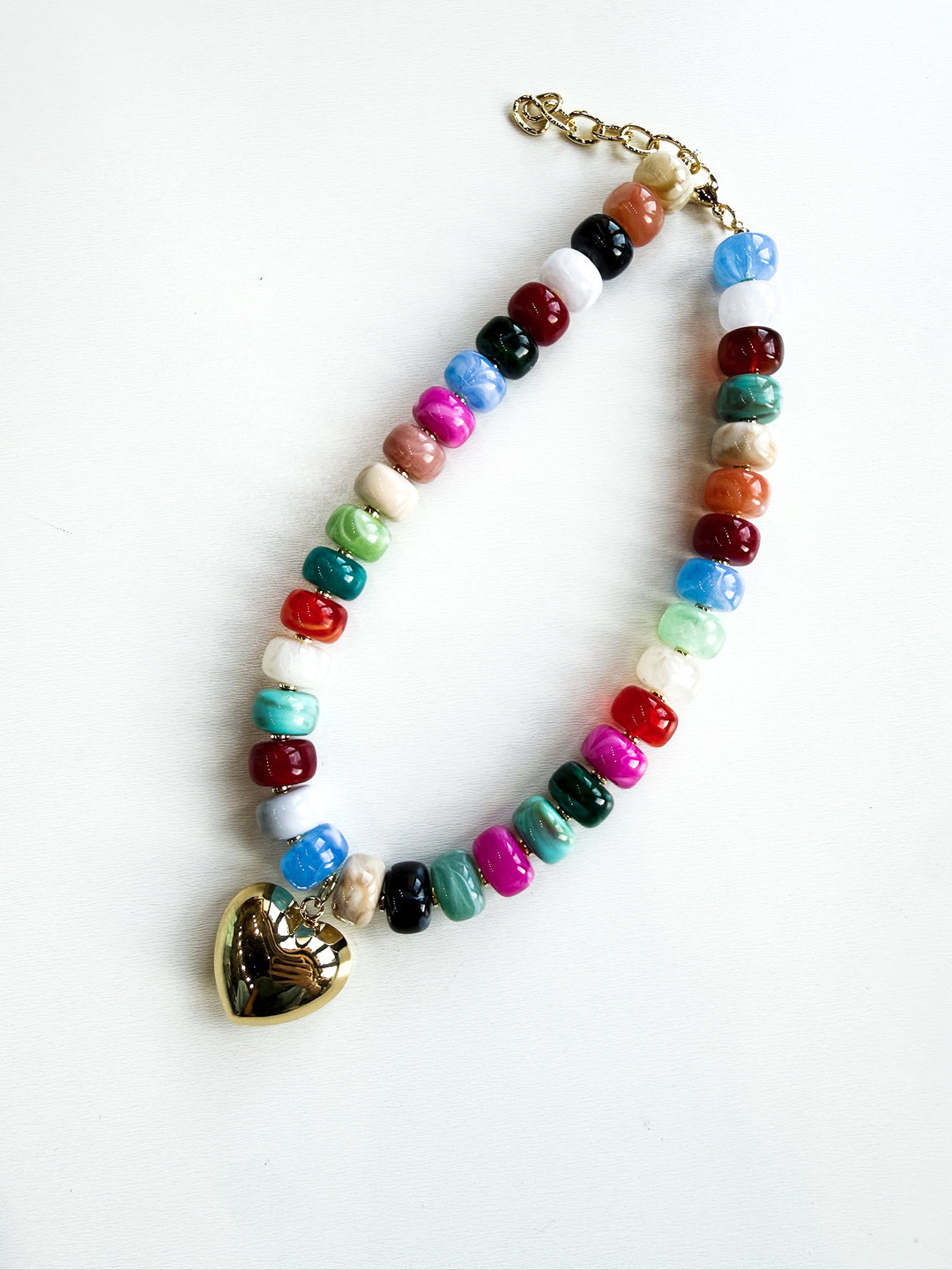 Color Theory Necklace with Heart Pendant