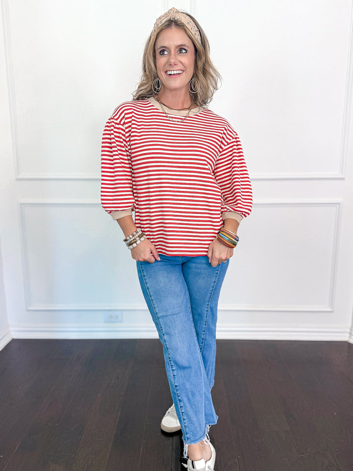 Easy Bubble Stripe Top
