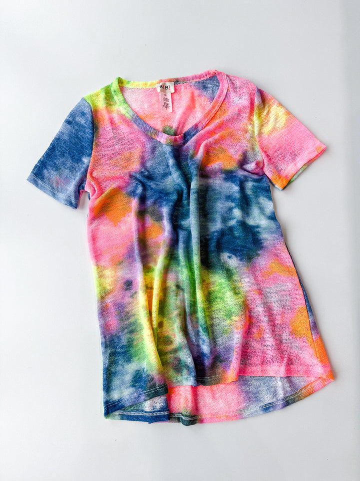 Electric Tie Dye Knit Top