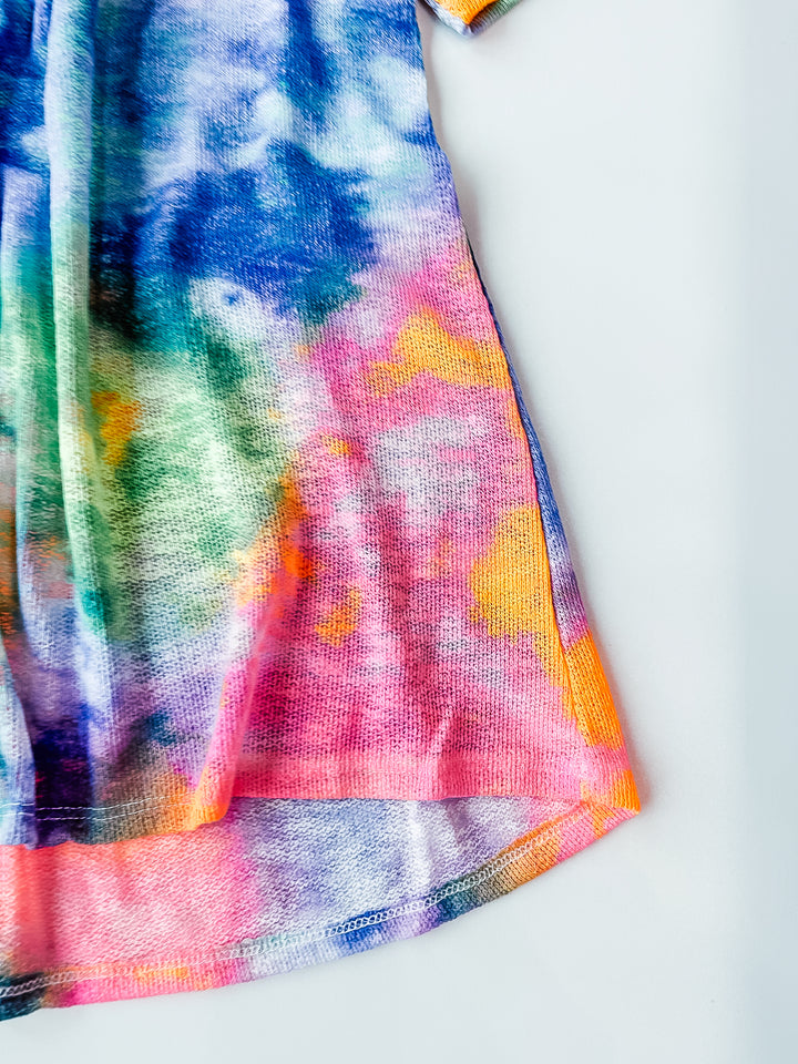 Electric Tie Dye Knit Top