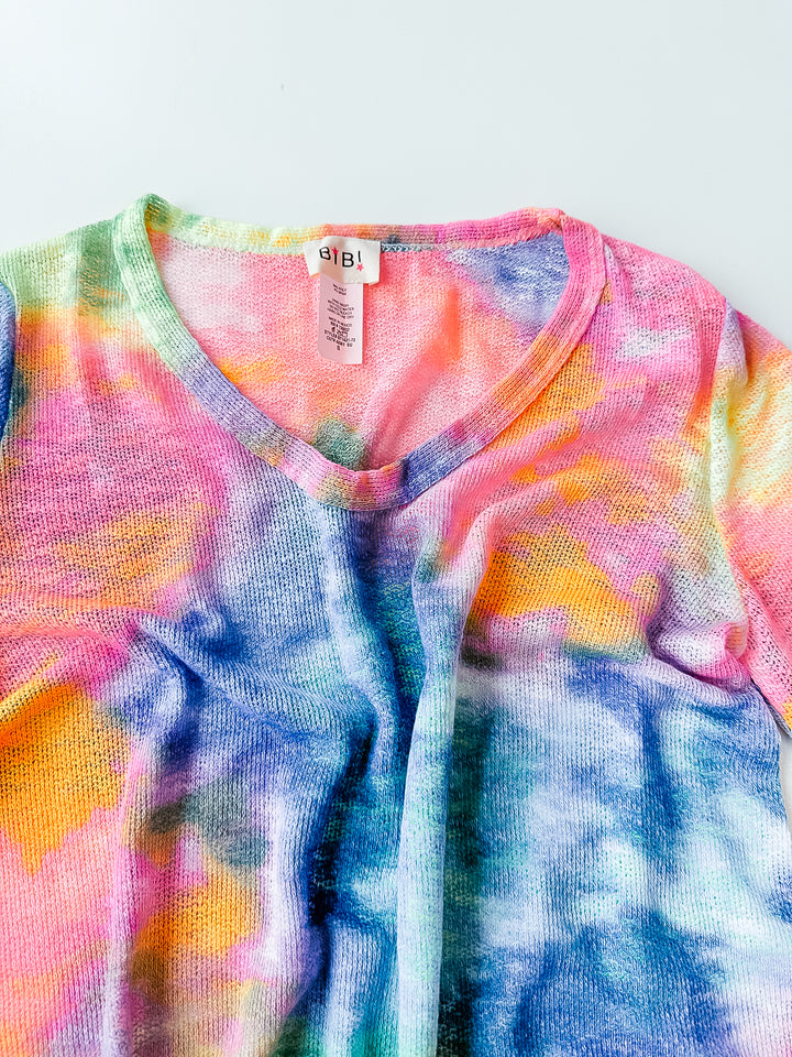Electric Tie Dye Knit Top