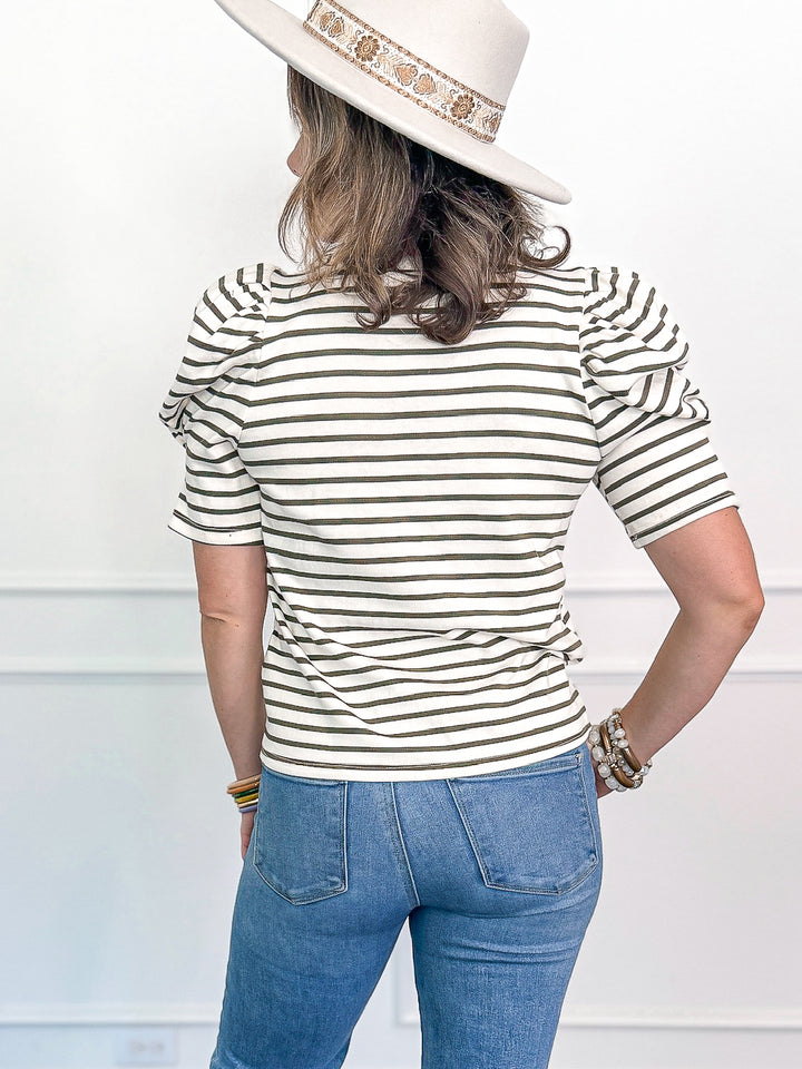 Sammy Striped Puff Sleeve Top