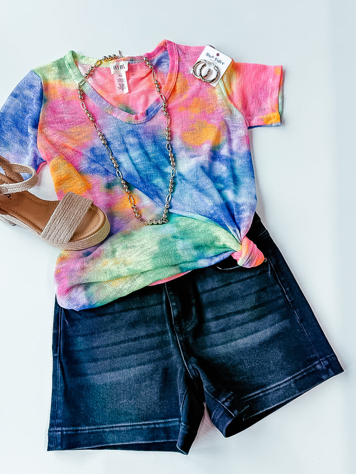 Electric Tie Dye Knit Top