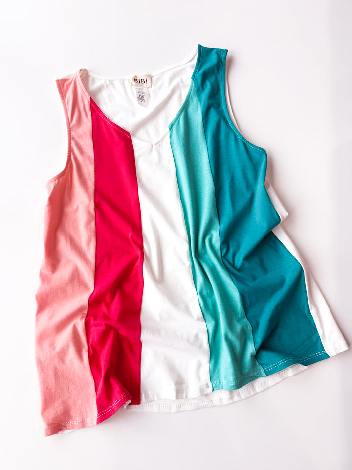 Color Block Crush Tank