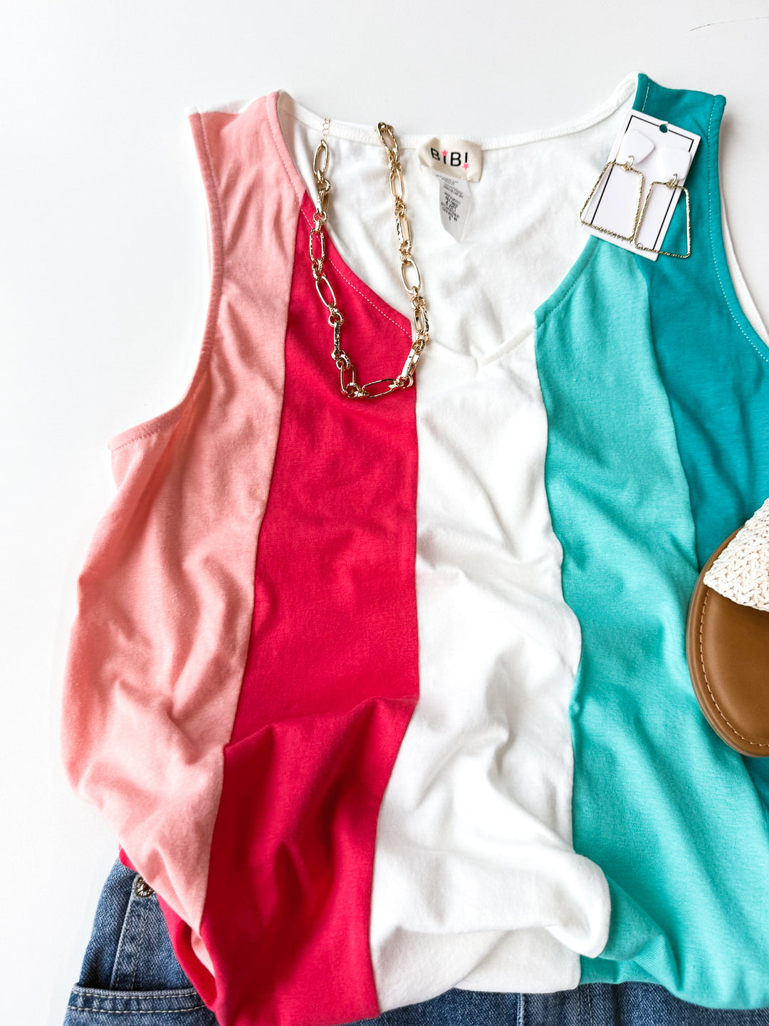 Color Block Crush Tank